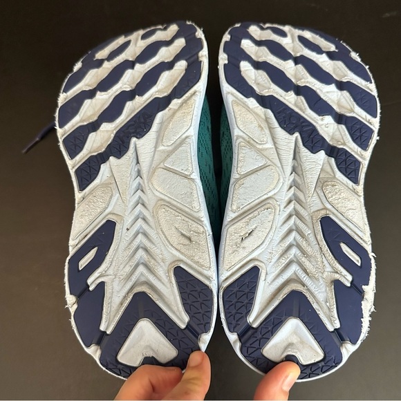 Hoka One One Clifton 8 Men Size 9D Blue Turquoise Athletic Running Shoes Sneaker - Picture 12 of 13